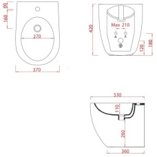 Биде напольное Artceram File 2.0 FLB002 01 30 bi x1