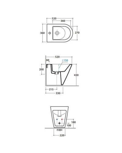 Биде напольное Globo Forty3 FO010.BIx1