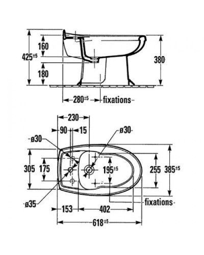 Биде напольное Jacob Delafon Portrait E1375-00