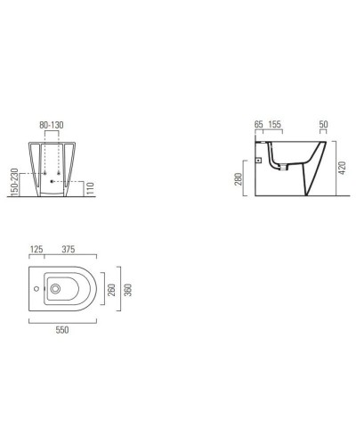 Биде напольное GSI Kube X 9462109
