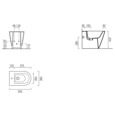 Биде напольное GSI Kube X 9462126