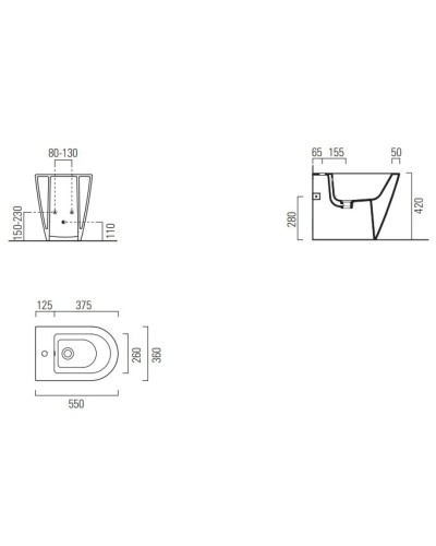 Биде напольное GSI Kube X 9462126