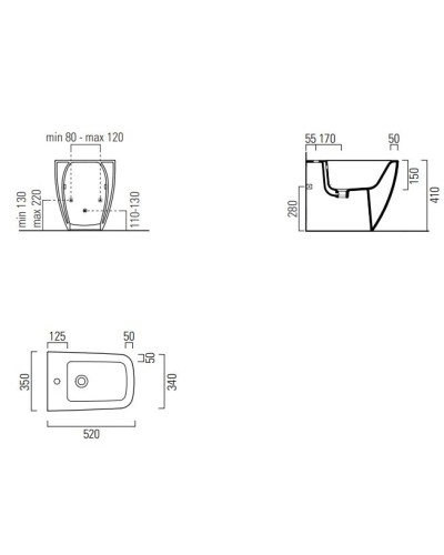 Биде напольное GSI Nubes 9662109