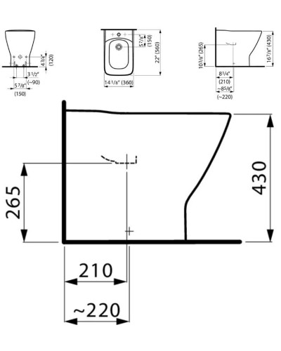Биде напольное Laufen Palace 8.3270.1.000.302.1