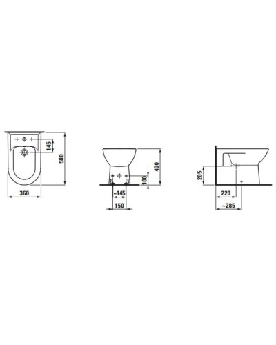 Биде напольное Laufen Pro 8.3295.1.000.304.1