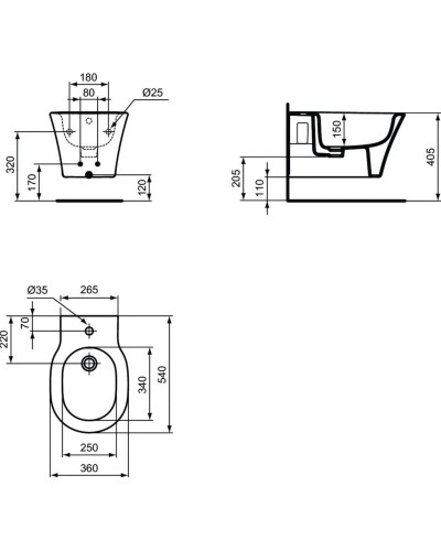 Биде подвесное Ideal Standard Connect Air E026601