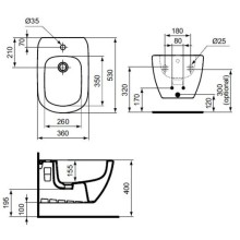 Биде подвесное Ideal Standard Tesi T355201