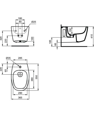 Биде подвесное Ideal Standard Dea T509801