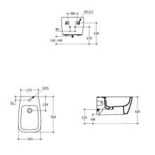 Биде подвесное Ideal Standard Ventuno T515101