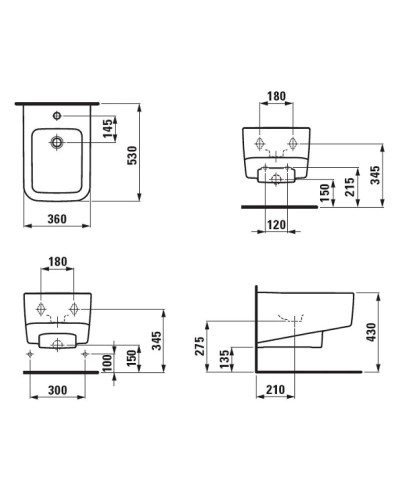 Биде подвесное Laufen Pro S 8.3096.1.000.302.1