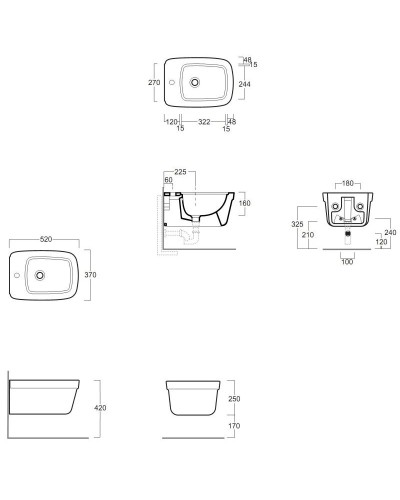 Биде подвесное Simas Evolution EVO19bix1