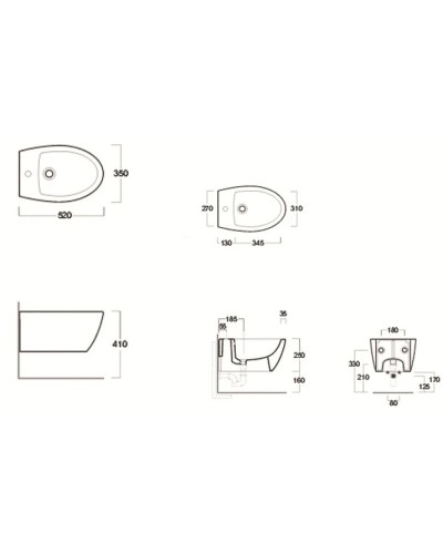 Биде подвесное Simas Lft Spazio LFT19 bix1