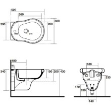 Биде подвесное без ободка Kerasan Retro 102604x1