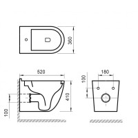 Биде подвесное с креплением BelBagno SENSO-R BB017BH