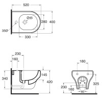 Биде подвесное без ободка Azzurra Charme CHA500/SOSK bi