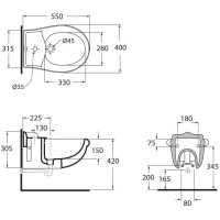 Биде подвесное без ободка Azzurra Jubilaeum JUB500/SOSK bix1