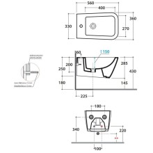 Биде подвесное Globo Stone STS09bIx1