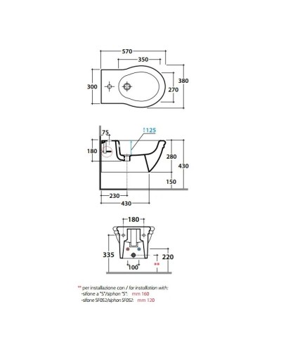 Биде подвесное Globo Paestum PAS10.b26x1