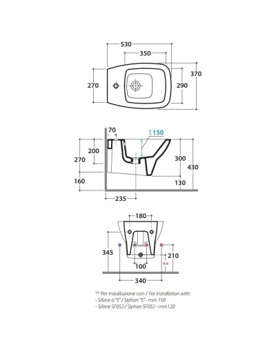 Биде подвесное Globo Daily DAS09.bix1