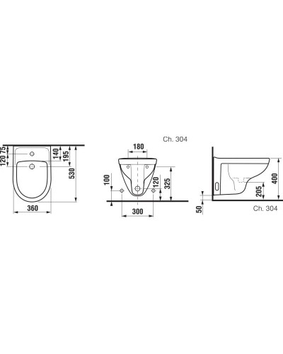 Биде подвесное Jika Lyra Plus 8303810003041