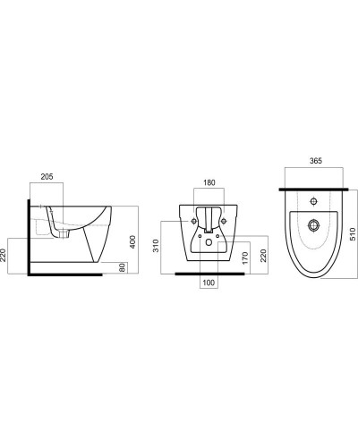 Подвесное биде Am.Pm Bliss L C533411WH