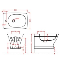 Подвесное биде Artceram Civitas CIB001 34 00 CIB001 34 00 grigio acquarellox1