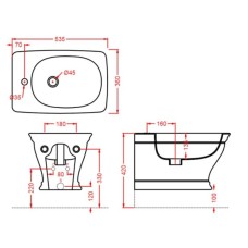 Подвесное биде Artceram Civitas CIB001 34 00 CIB001 34 00 grigio acquarellox1
