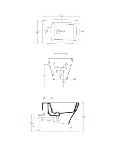 Подвесное биде Artceram Jazz JZB001 05 00 bi mattx1