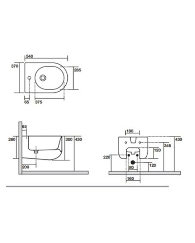 Подвесное биде Kerasan Flo 312301x1