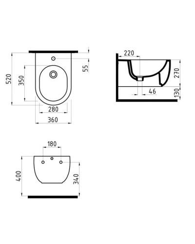Подвесное биде Bien Vokha MDBA05201VD1B7000