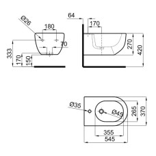 Подвесное биде Noken Arquitect N390000027