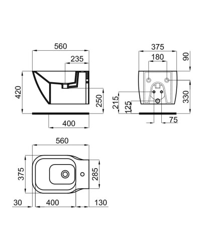 Подвесное биде Noken Essence C N365850108