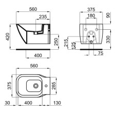 Подвесное биде Noken Essence C N365850115