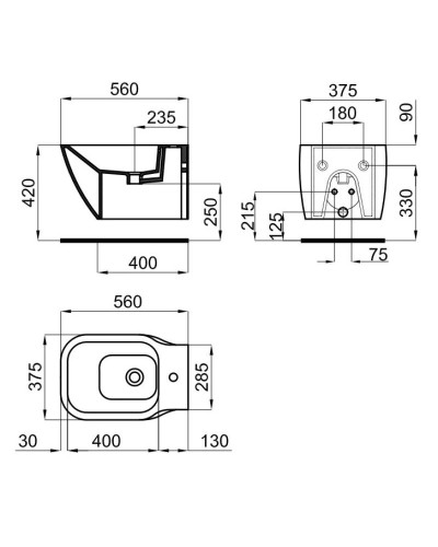 Подвесное биде Noken Essence C N365850115
