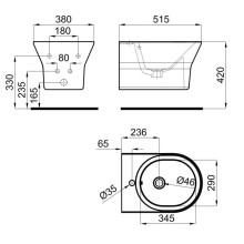 Подвесное биде Noken Tono N396990886