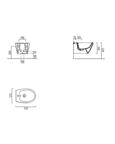 Биде GSI Modo 9864111 подвесное Белое