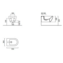 Биде GSI Pura 8865126 подвесное Ardesia opaco