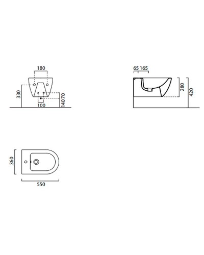 Биде GSI Pura 8865126 подвесное Ardesia opaco