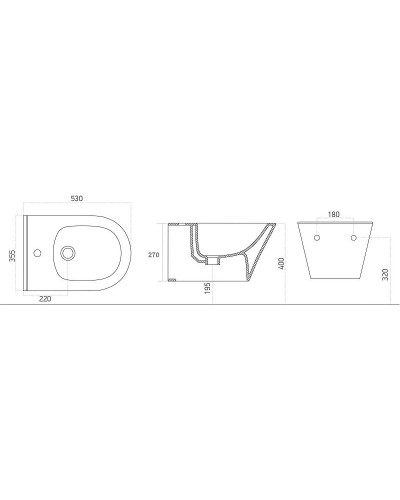 Биде Aquanet Lake B2 316463 подвесное Белое