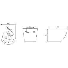 Биде Abber Bequem AC1150MB подвесное Черное матовое