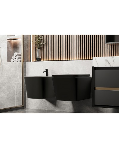 Биде Abber Rechteck AC1250MB подвесное Черное матовое