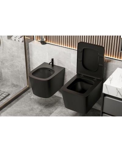 Биде Abber Rechteck AC1250MB подвесное Черное матовое