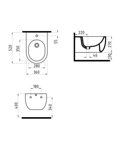 Подвесное биде Bien Vokha MDBA05201VD1B9000