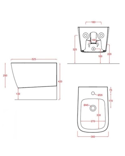 Подвесное биде Artceram A16 ASB001 17 00