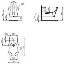 Подвесное биде Ideal Standard Connect Air E0266V3