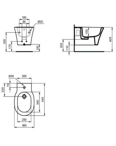 Подвесное биде Ideal Standard Connect Air E0266V3