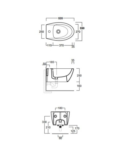 Биде подвесное Simas Lft Spazio LFT19 nerox1