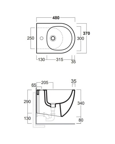 Биде подвесное Simas Vignoni VI29bix1