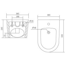 Подвесное биде Aquatek Оберон AQ0516-00