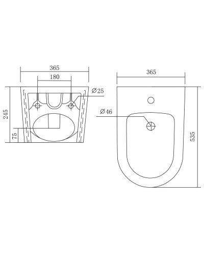 Подвесное биде Aquatek Оберон AQ0516-00